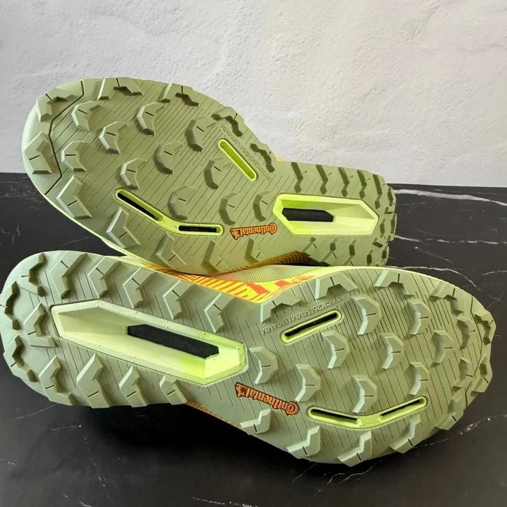 Adidas Terrex trail running shoes in green & yellow, size US 10